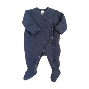 Hanna Andersson Blue Quilted Footie One Piece | 60